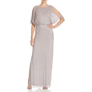 NWT Aidan Mattox Cold Shoulder Embellished Gown